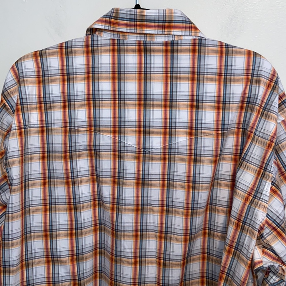 Wrangler Mens XLarge Western Plaid Pearl Snap Long Sleeve Shirt Pockets Rodeo - Picture 6 of 9